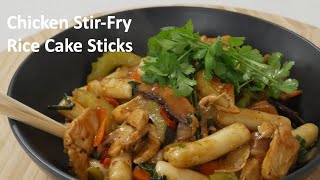 Chicken Stir Fry Rice Cake Sticks  炒年糕  Family Dishes [upl. by Anire]