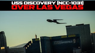 The USS Discovery NCC1031 was captured flying over Las Vegas today [upl. by Cila623]