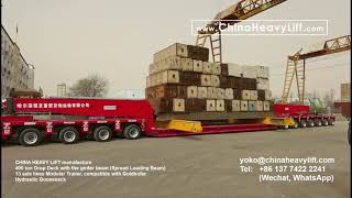 Goldhofer THPSL compatible 400 ton Dropdeck Loading test modular trailer made by CHINA HEAVY LIFT [upl. by Moskow]