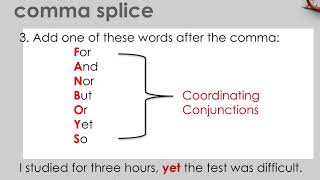 Comma Splice Madison College Writing Center [upl. by Edasalof]