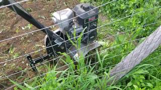 How to Use a Tiller Tilling a Overgrown Garden [upl. by Marlo]