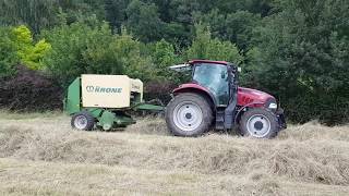 Heuernte 2018 Rundballenpressen mit Case Maxxum 110 und Krone [upl. by Aerdnat]