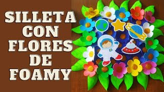 ¿COMO HACER SILLETA INFANTIL CON FLORES DE FOAMY🌺🌺🌺 [upl. by Magdau]