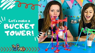 Bucket Tower Engineering Challenge for Kids [upl. by Bekki]