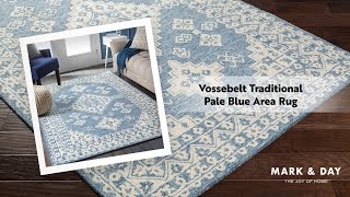 Vossebelt Traditional Pale Blue Area Rug [upl. by Masera]