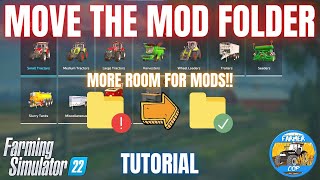 HOW TO MOVE THE MOD FOLDER LOCATION  Farming Simulator 22 [upl. by Llesig]