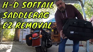 How To Remove Harley Davidson Heritage Saddlebags [upl. by Ycrem]