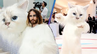 Jared Leto Comes to Met Gala 2023 Dressed as Karl Lagerfeld’s Cat Choupette [upl. by Runstadler271]