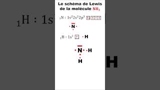 Le schéma de Lewis de la molécule NH3 shorts chimie [upl. by Nedi]