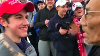 MAGA hatwearing teens mock indigenous elder [upl. by Chanda932]