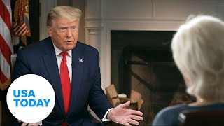 What happened during Trumps 60 Minutes interview with Lesley Stahl  USA TODAY [upl. by Arolf]