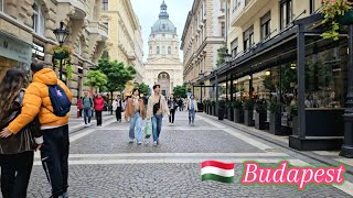 🇭🇺 Autumn walk through the Central streets of Budapest Hungary Day ampNight [upl. by Akeirahs]