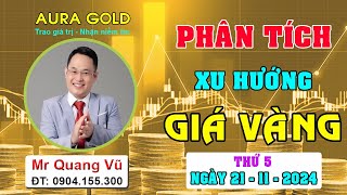 PHÂN TÍCH XU HƯỚNG GIÁ VÀNG HÔM NAY NGÀY 21112024 dubaogiavang nhandinhxuhuongvang vang [upl. by Cob]