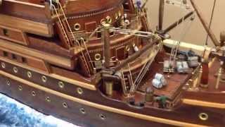 Model Ship Early 1900s Steam Ship Ocean Liner HD Video 122414 Finish Project part 8 [upl. by Darbee376]