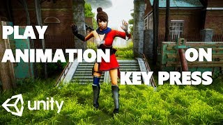 HOW TO PLAY ANIMATION IN KEY PRESS WITH C UNITY TUTORIAL [upl. by Gerhardine]