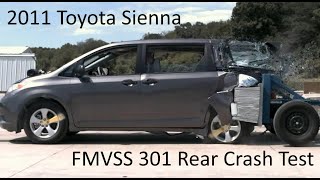 20112020 Toyota Sienna FMVSS 301 Rear Crash Test 50 Mph [upl. by Ymeon634]