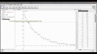 Bestemmelse af halveringstid i GeoGebra [upl. by Baptlsta155]