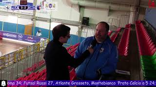 INTERVISTE POST GARA MONTEBIANCO PRATO CALCIO A 5 VS IMOLESE CALCIO MISTER LUCA PULLERA [upl. by Areik351]