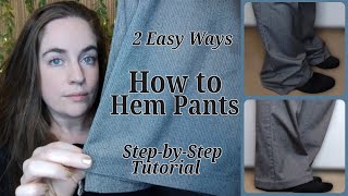 A sewing trick on hemming pants by hand  how to make the trouser hem look perfectly done [upl. by Nnyluqcaj]