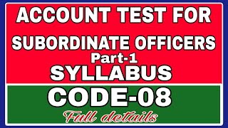 CODE 08 SYLLABUS DEPARTMENTAL TESTS [upl. by Guyer]