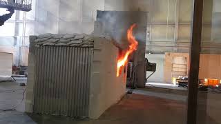 Fire collapse test of steel frame without fire proofing protection [upl. by Ecidnac]