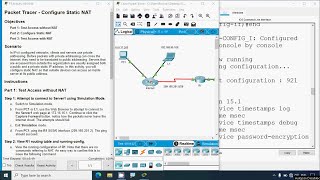 645 Packet Tracer  Configure Static NAT [upl. by Aihsekal]