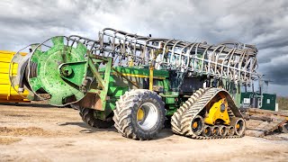 John Deere 4755 with TRACKS  XXL SLURRY in FRANCE 2021 ETA Corbineau [upl. by Lenoj809]