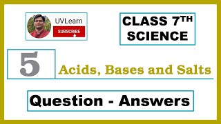 Class 7th Science Chapter 5 Acids Bases and Salts  QuestionAnswers English Medium [upl. by Svoboda]