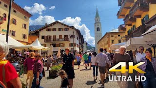 ❤️ 4K WALK in CORTINA D’AMPEZZO Italy  Short Walk in Superb Old Town of northern Italy 60fps [upl. by Ardnua]