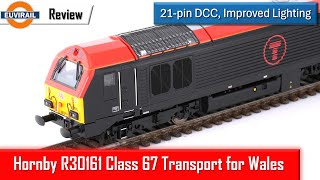 Review Hornby R30161 Class 67 67020 in the Transport for Wales Red and Black livery 21pin DCC [upl. by Letha608]