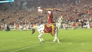 FSU Football Chief Osceola Renegade at Doak Tomahawk Chop [upl. by Anuaik]