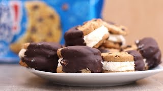 Frozen Cheesecake Cookie Sandwiches  Dessert [upl. by Ivets184]