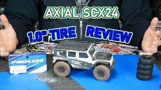 AXIAL SCX24 PROLINE 10quot HYRAX TIRE REVIEW [upl. by Hassadah]