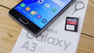 Samsung Galaxy A3 2016 nanoSIM amp microSD einlegen [upl. by Adirf478]