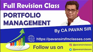 PORTFOLIO MANAGEMENT FULL REVISION CA FINAL SFM [upl. by Allie]