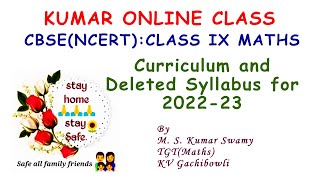 CBSE Maths Class IX Curriculum and Deleted Syllabus 2022 23 [upl. by Leahcimauhsoj136]