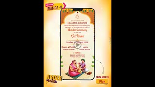 Mundan Ceremony Invitation Video  Tonsuring Ceremony  MU01V [upl. by Brianna409]