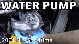 How to Replace a Water Pump on a 2001 Nissan Altima DIY [upl. by Floridia]