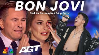 Golden Buzzer  All the judges criying when he heard the song Bon Jovi with an extraordinary voice [upl. by Harvie]