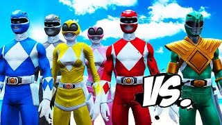 POWER RANGERS VS GREEN RANGER  RED BLUE BLACK YELLOW PINK RANGERS VS GREEN RANGER [upl. by Paxton]