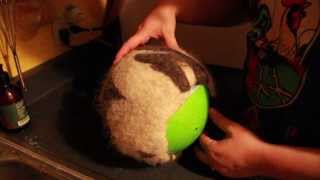 Hat Felting Process on a Ball [upl. by Wynnie]