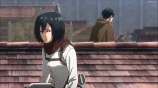 Attack On Titan Season 3 Scene  Levi and Mikasa on the roof [upl. by Yasibit]