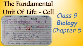 CBSE Class 9 Science Biology Chapter 5 Fundamental Unit Of Life Hand written Notes Class 9 Cell [upl. by Eelyk]