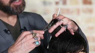 Cutting Hair With Thinning Shears [upl. by Hobie]