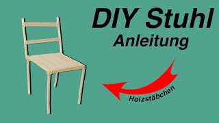 STUHL basteln aus HOLZSTÄBCHEN  DIY  Allerlei Channel [upl. by Assadah]