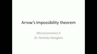 Arrows Impossibility Theorem Part 1 [upl. by Aivle431]