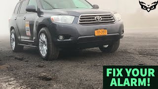 WHY YOUR ALARM KEEPS GOING OFF ON YOUR TOYOTA HIGHLANDER  How to fix [upl. by Leonsis]