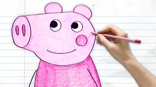 How to Draw Peppa Pig  Learn to Draw  Pocket Preschool [upl. by Gerkman]