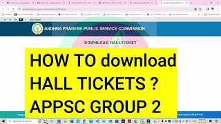 HALL TICKETS FOR APPSC GROUP2  2024 [upl. by Akimal]