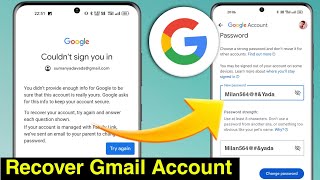 Couldn t sign you in gmail problem  Recover Gmail account without phone number [upl. by Marpet]